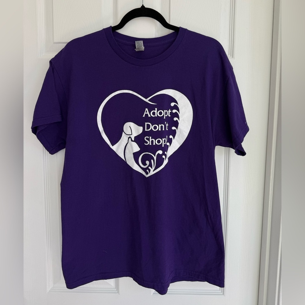 Gildan Purple Adopt Don’t Shop! Cotton T-Shirt
